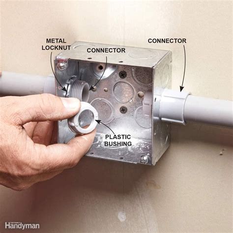 how to put a conduit into metal box|pvc conduit outlet box.